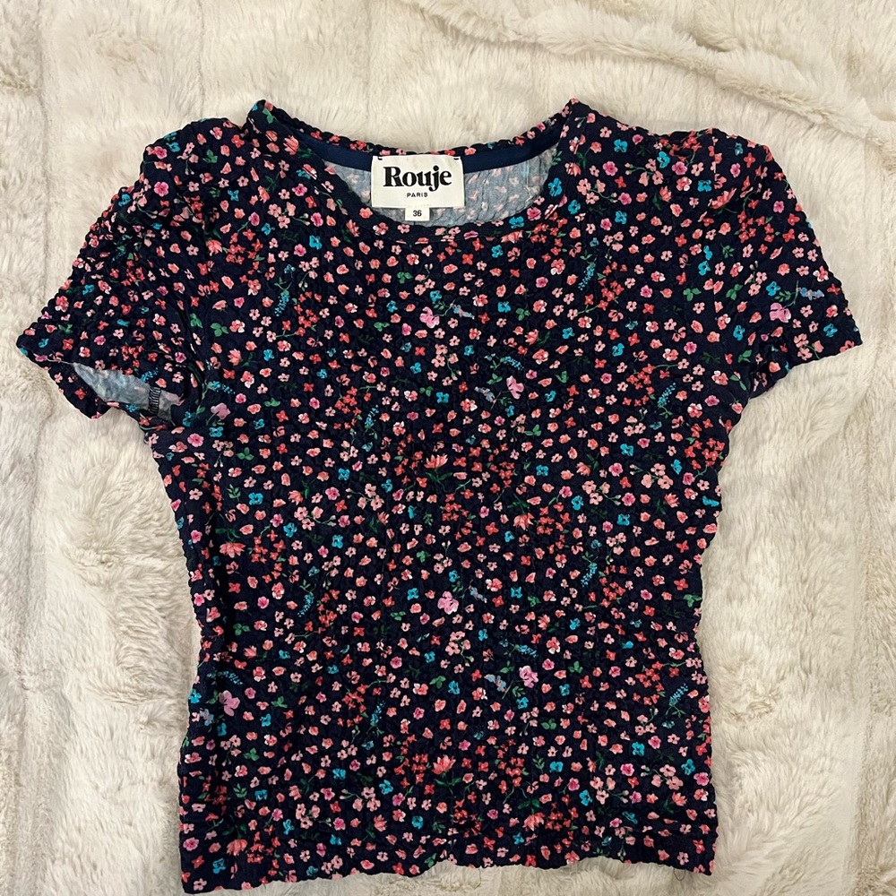 Rouge, flower crop top, size 36 fits like small